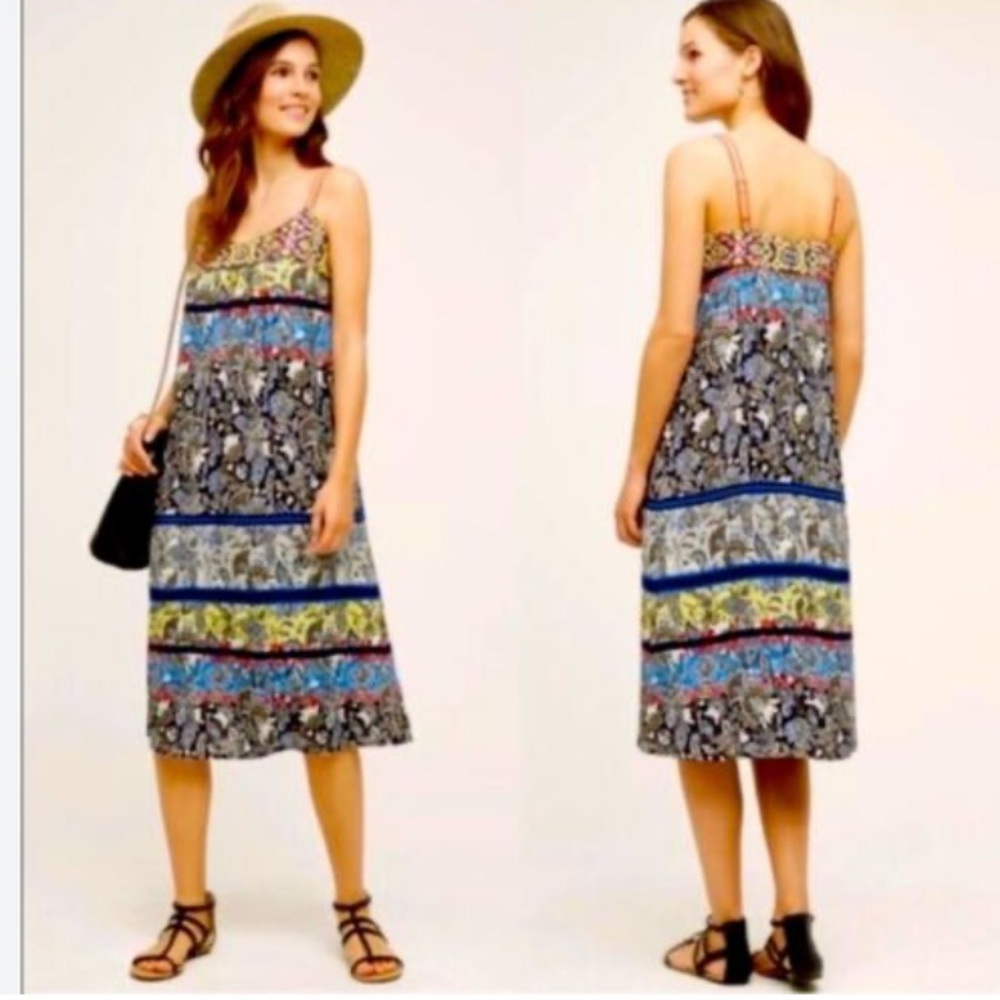 Anthropologie one september “Cosima” bohemian dress in size large.